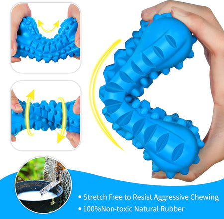 Dog Toys for Aggressive Chewers Large Breed, Durable Dog Chew Toy, Nearly Indestructible Dog Toys for Large Dogs, Tough Natural Rubber Puppy Chew Toys for Medium Dog Teeth Cleaning