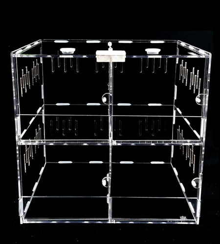 4 Grids Acrylic Pet Lizard Crawling Box Reptile Tank Insect Spiders Lizard Breeding