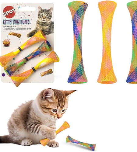 Ethical Pet Catnip Cat or Kitten Toy, Colorful Fun Tubes. Interactive Bouncy Cat Toy, Assorted Color