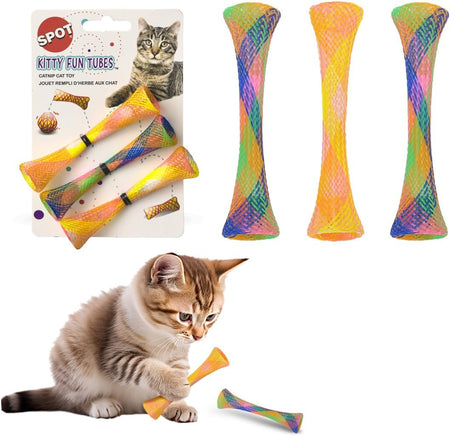 Ethical Pet Catnip Cat or Kitten Toy, Colorful Fun Tubes. Interactive Bouncy Cat Toy, Assorted Color