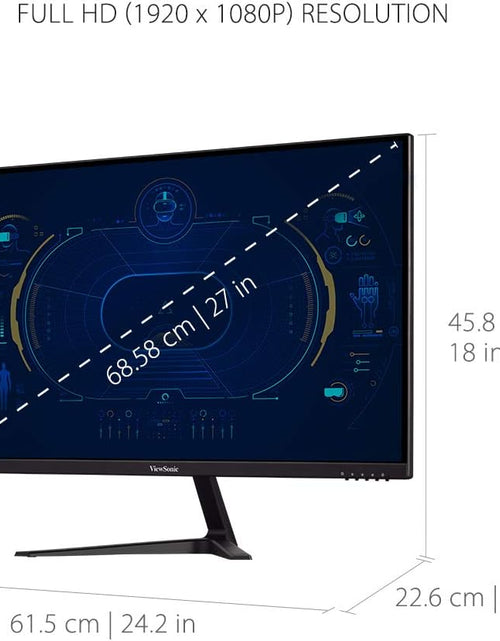 Load image into Gallery viewer, OMNI VX2718-P-MHD 27 Inch 1080P 1Ms 165Hz Gaming Monitor with Adaptive Sync, Eye Care, HDMI and Displayport, Black
