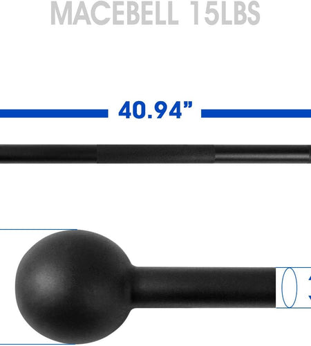 Steel Mace Bell for Strength Training - Support Full Body, Muscles, Shoulder, Grips & Forearms Workouts to Rehabilitation, Stretching 5, 7, 10, 15, 20, 25, 30Lb for Woman & Man