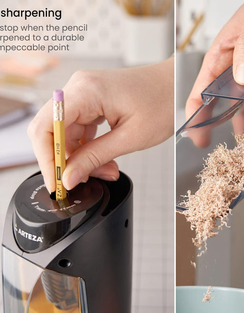 Load image into Gallery viewer, Electric Pencil Sharpener, Black, Fits 7–11-Mm Pencils, Auto-Stop, Office Supplies for Teachers, Students, Classrooms, and Art Studios
