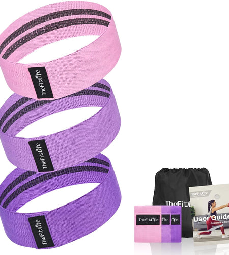 Resistance Exercise Bands for Women - Fabric Workout Bands for Booty, Hip, Glute, Leg, Thigh, Squat, Butt Lift Excersize and Fitness Loop Bands for Home Gym, Stretching