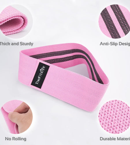 Resistance Exercise Bands for Women - Fabric Workout Bands for Booty, Hip, Glute, Leg, Thigh, Squat, Butt Lift Excersize and Fitness Loop Bands for Home Gym, Stretching