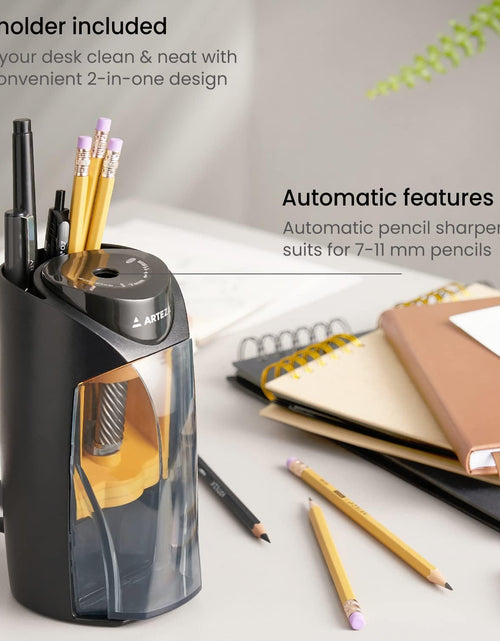 Load image into Gallery viewer, Electric Pencil Sharpener, Black, Fits 7–11-Mm Pencils, Auto-Stop, Office Supplies for Teachers, Students, Classrooms, and Art Studios
